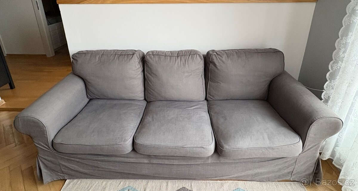 Pohovka EKTORP - třímístná, Hakebo tmavě šedá - 2