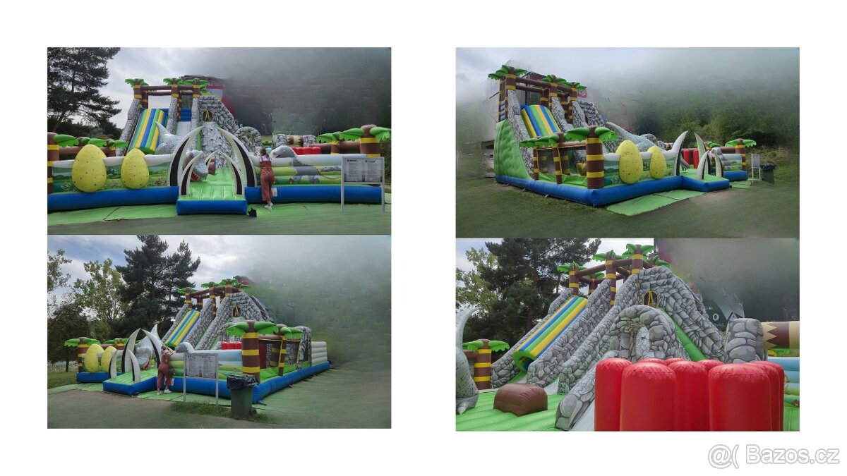 Velký dinosauří skákací hrad se skluzavkou - 2