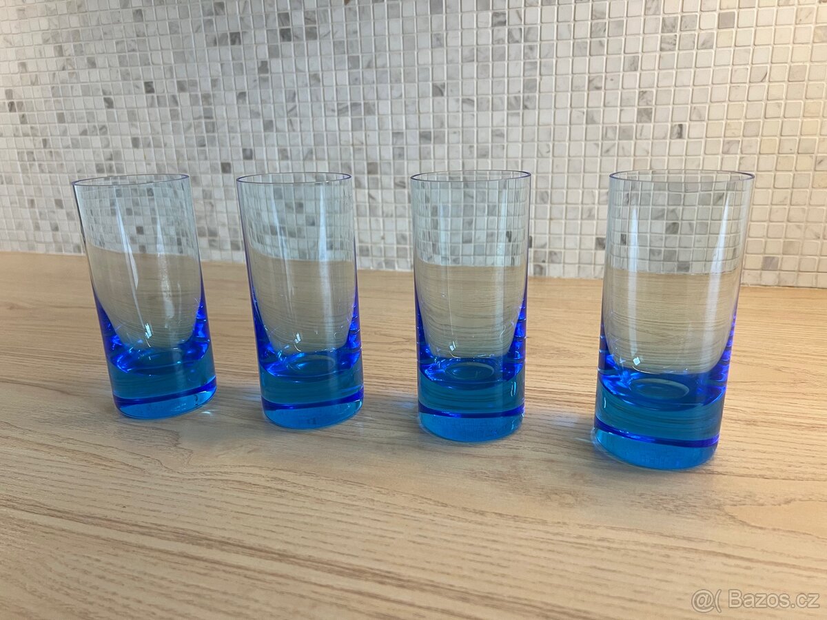 Moser skleničky na vodu modrá - 2