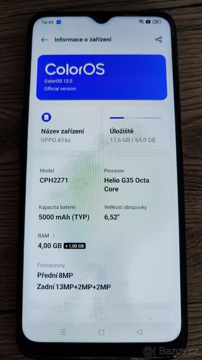 Oppo A16s 4/64 GB tmavě modrý - 2