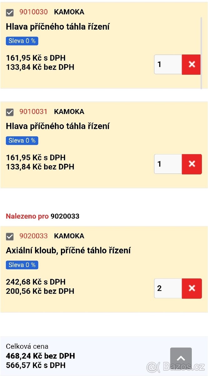 Kloub a táhla řízení KAMOKA na E39 530dA - 2