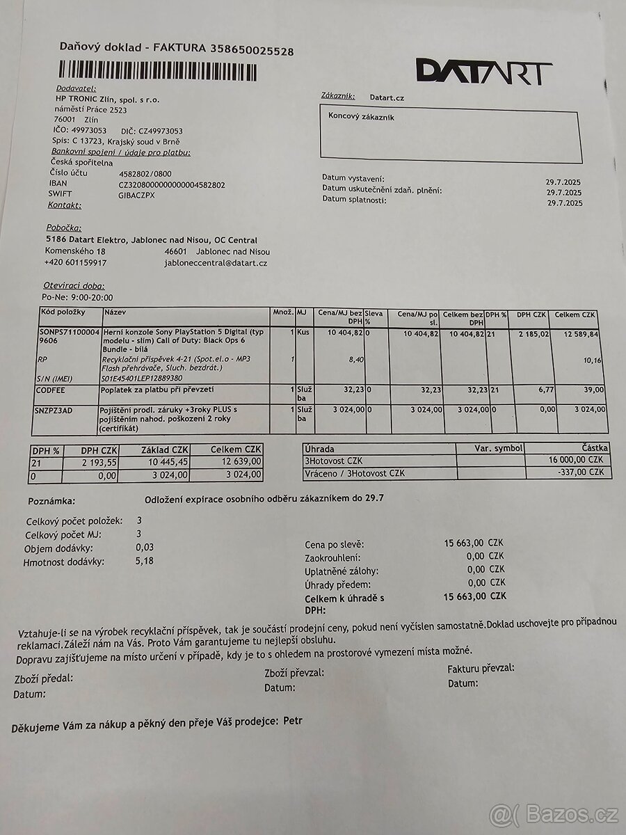 Playstation 5 Slim digital v záruce - 2