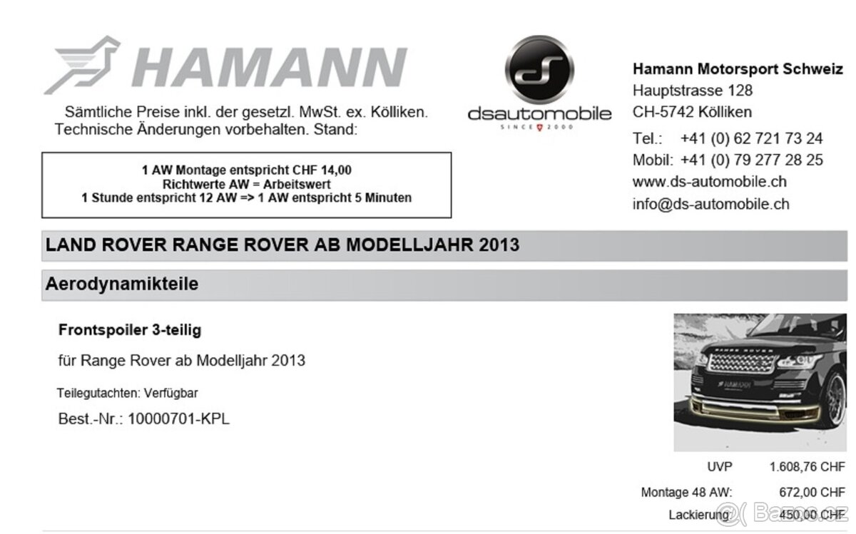 Range Rover L405 predni Spoiler Hamann - 2