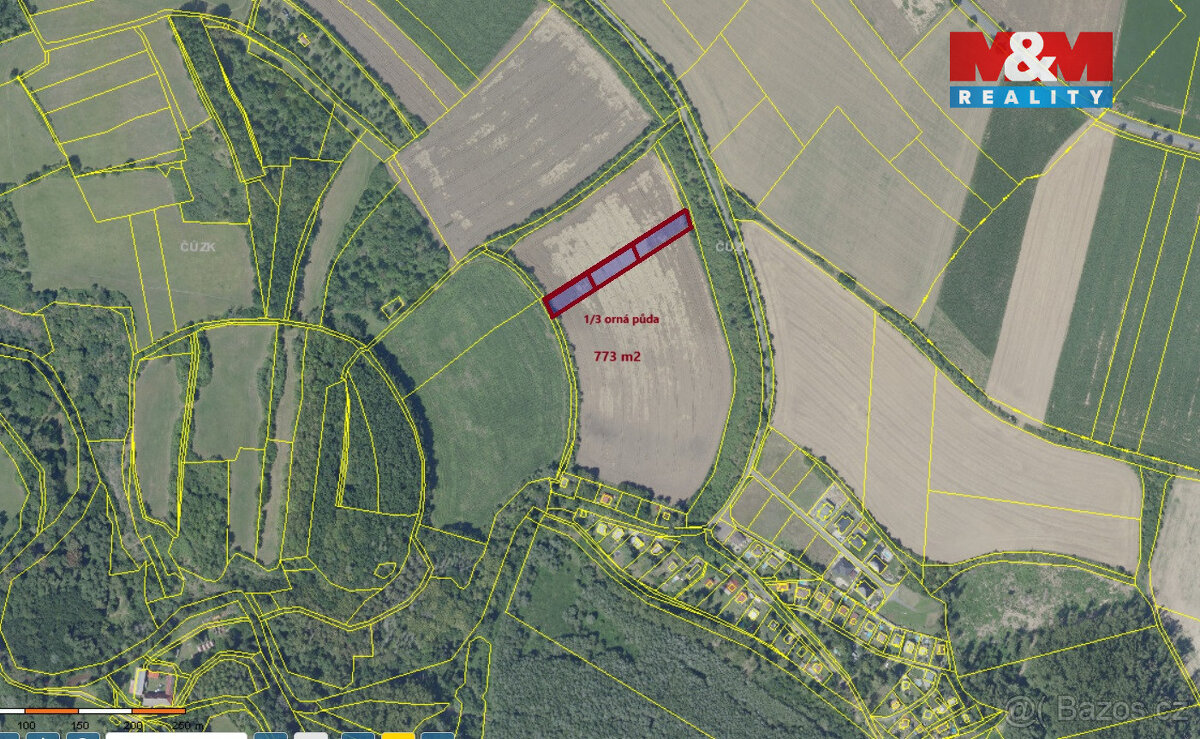Prodej pole 1/3, 2320 m², Kouřim - 2