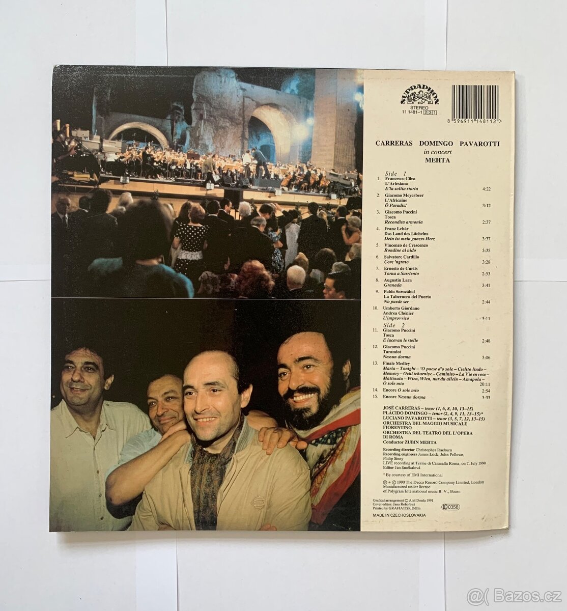 PRODÁM GRAMOFONOVOU DESKU - CARRERAS DOMINGO PAVAROTTI - 2