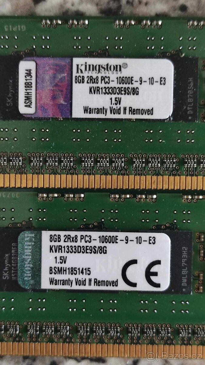 8-32B DDR3 1333 i 1600 PC3 10600E 12800E ecc neregistrované - 2