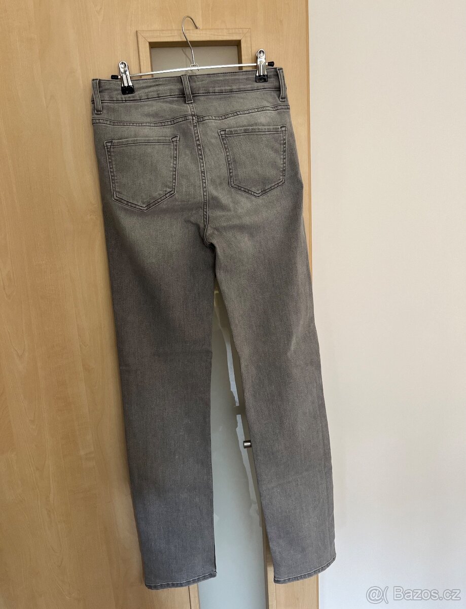 Šedé dám. jeansy M&S, vel. 8 long = 36 (S), sleva. - 2