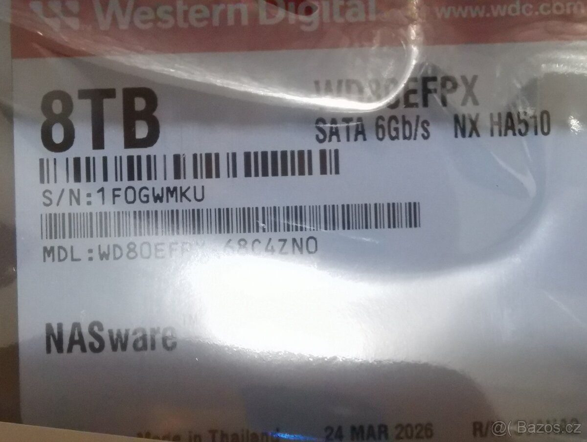 8TB SATA WD RED - nový nerozbalený - 2