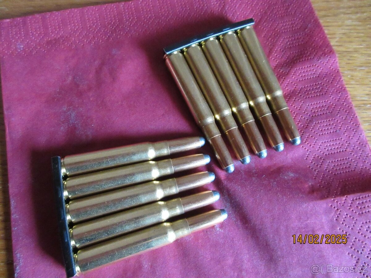 Pásek na náboje 8x57j s 5 ks náboji 8x57J pušce GEW 88, Gewe - 2