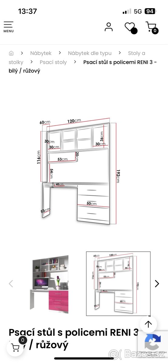 Psací stůl s polici - 2