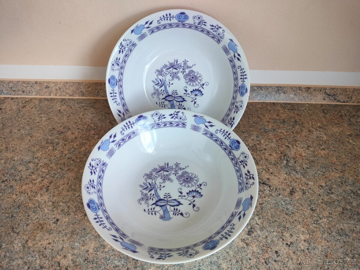 Dvě mísy s cibulovým vzorem, 23x6,5 cm, - 2