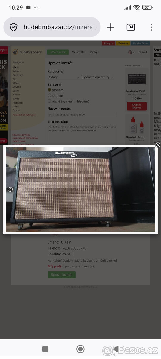 Kytarové kombo Line6 Flextone II 65W - 2