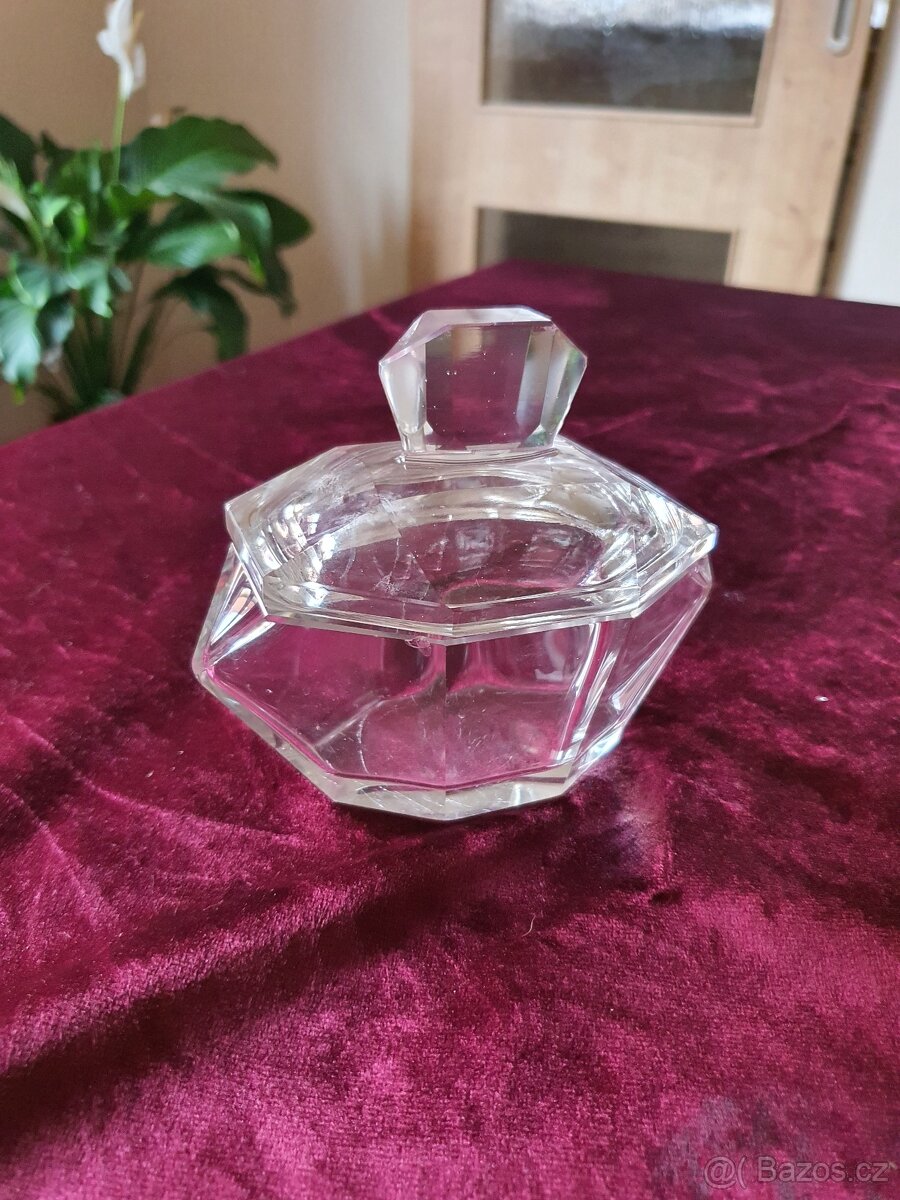 Art Deco skleněná dóza - 2