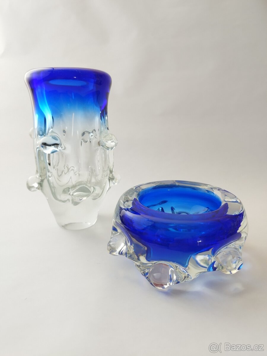 Set Paleček Škrdlovice váza a miska - 2