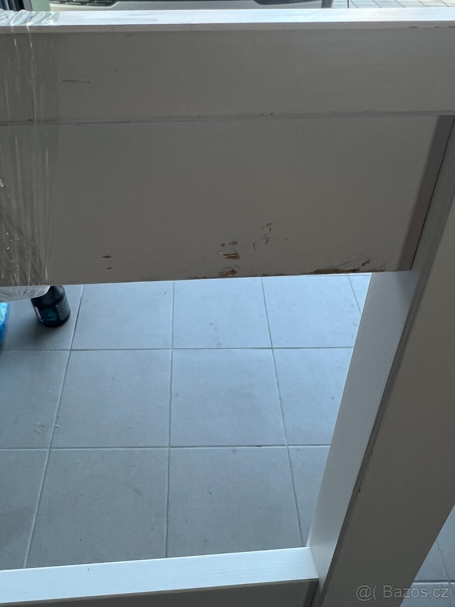 Postel Hemnes 90x200 + rošt - bílé mořidlo - 2