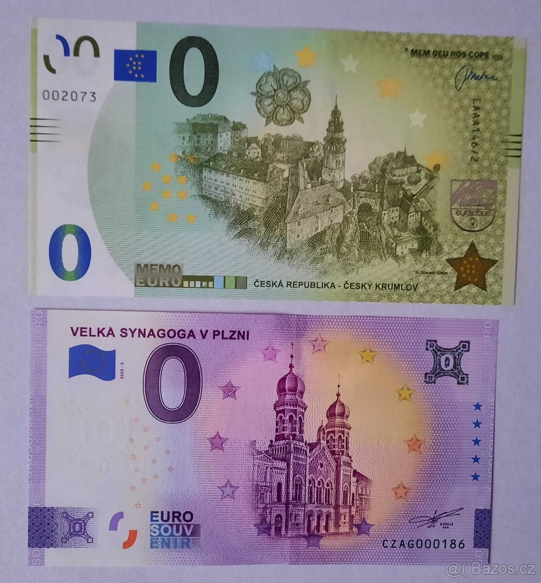 CZ suvenírové 0 euro a MEMO bankovky - 2