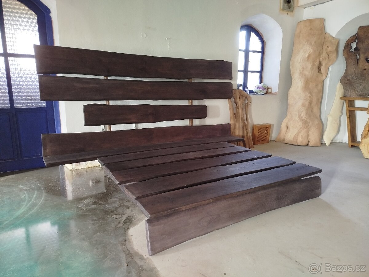 Nadrozměrná postel z masivu - jasan - 2