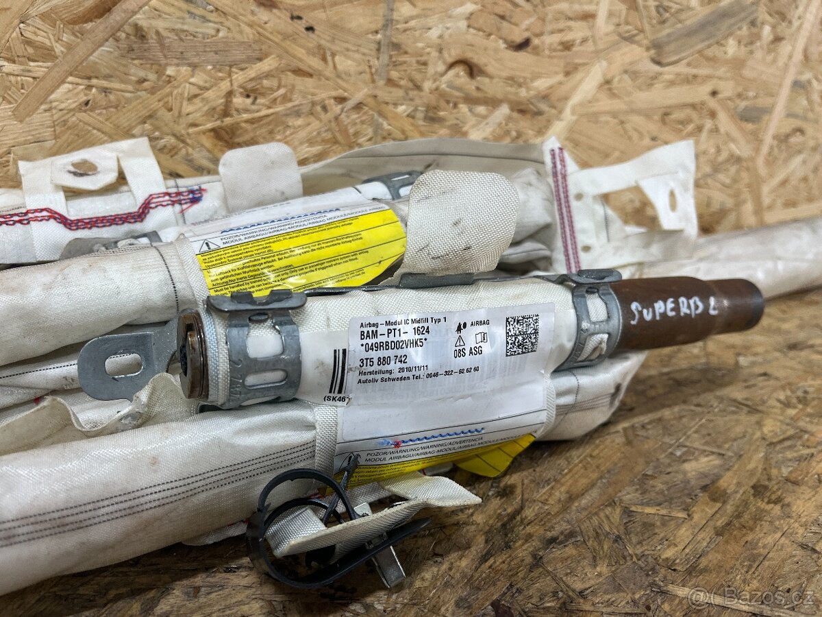 STROPNÍ AIRBAGY ŠKODA SUPERB 2 3T5880742/3T5880741 - 2