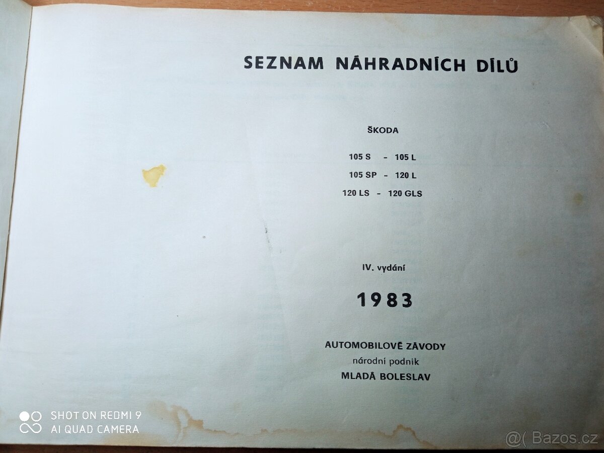 KATALOG NÁHRADNÍCH DÍLŮ ŠKODA 105S, 105L, 105SP, 120L, 120LS - 2