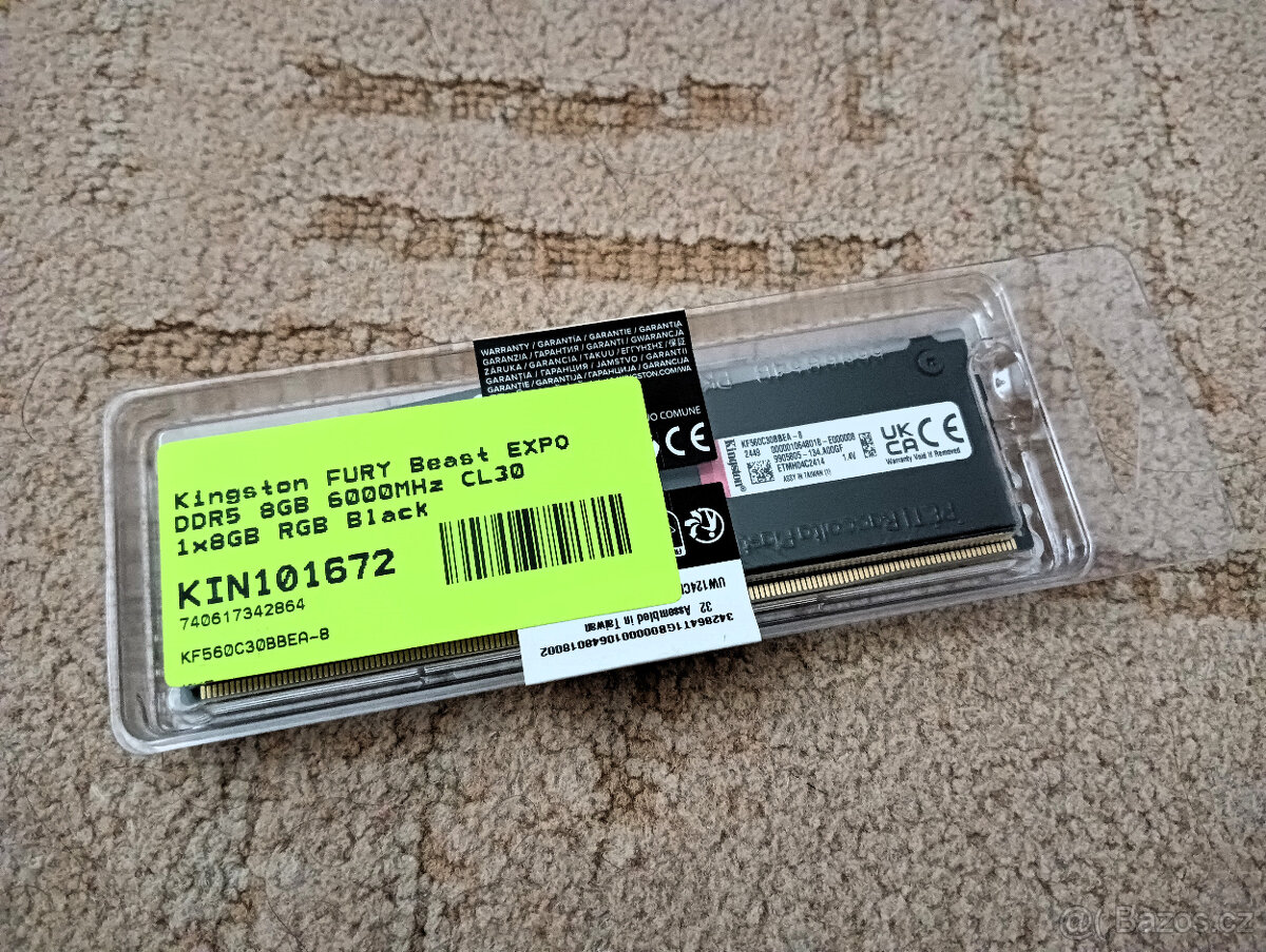 Kingston FURY Beast EXPO/DDR5/8GB/6000MHz/CL30/1x8GB/RGB - 2