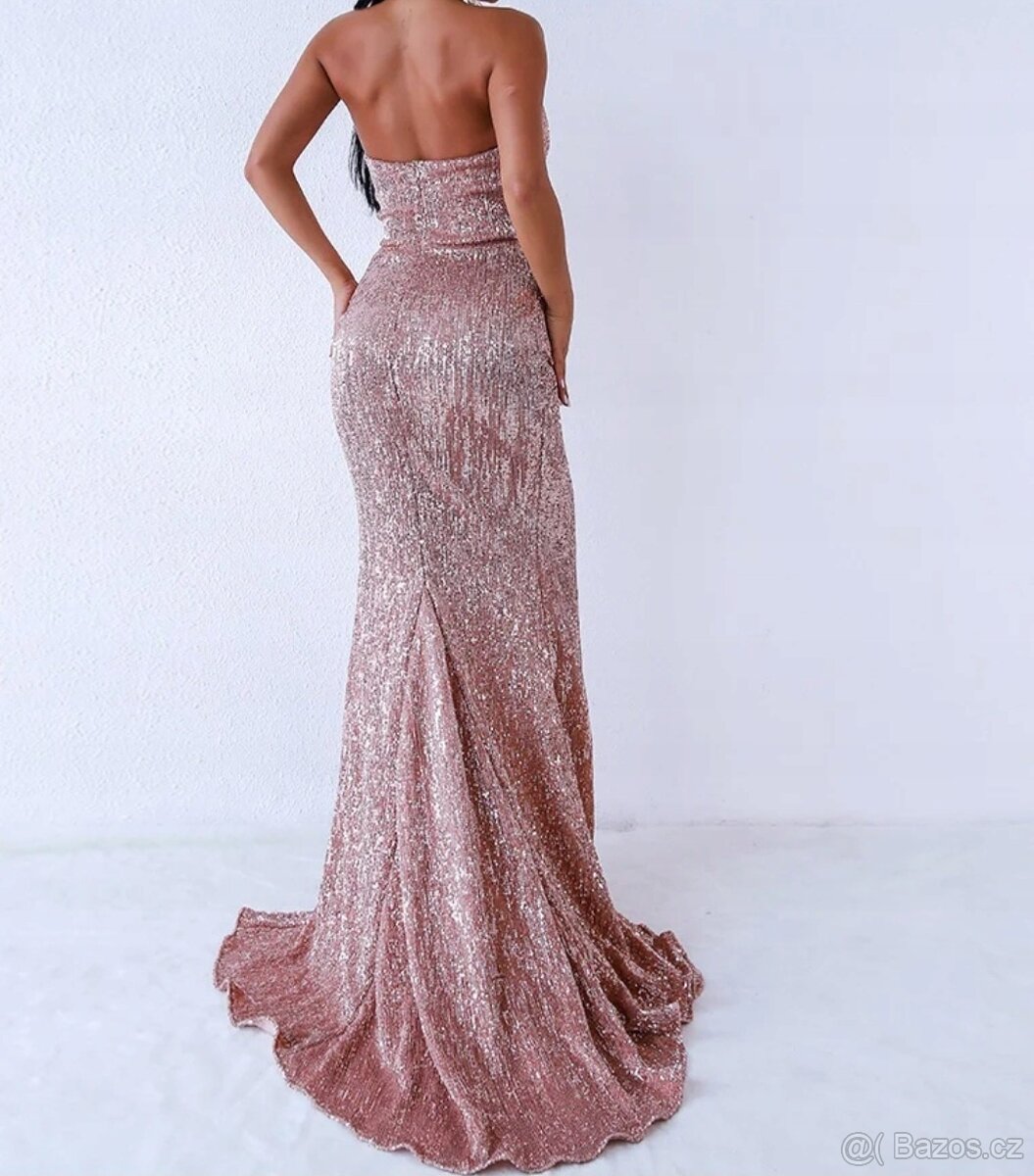 Šaty na ples růžovo zlaté - 2