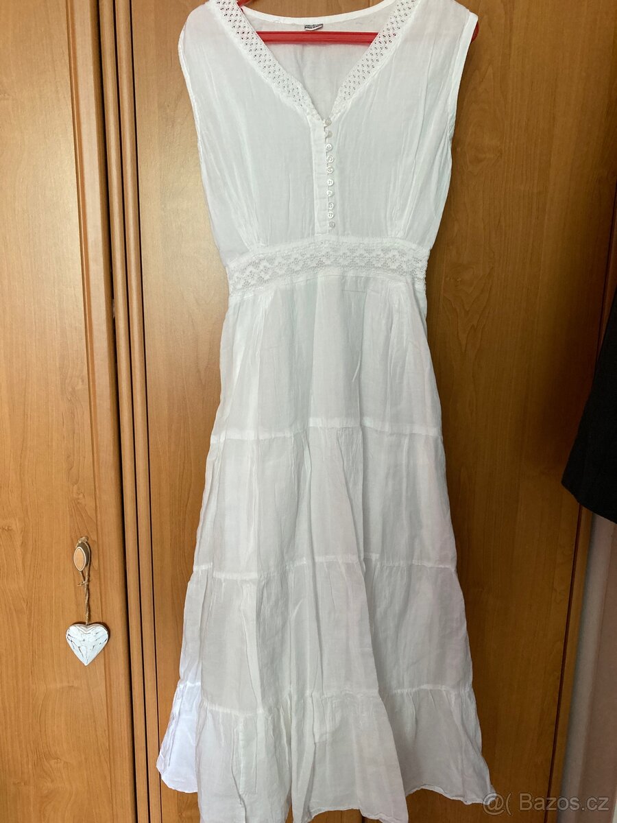 Bílé šaty bavlna vel S - 2
