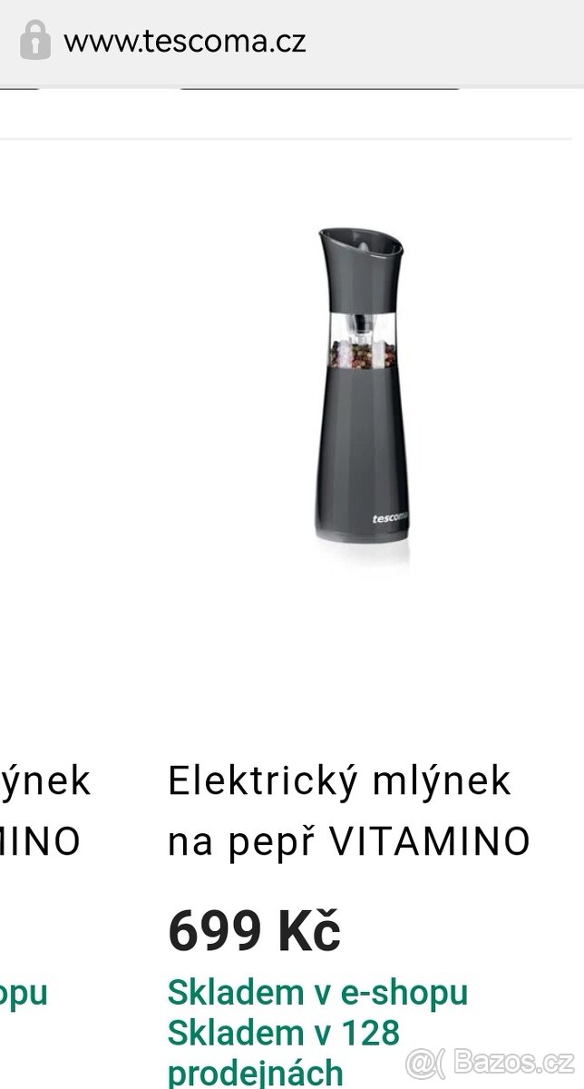 Nový elektrický mlýnek na pepř VITAMINO Tescoma - 2