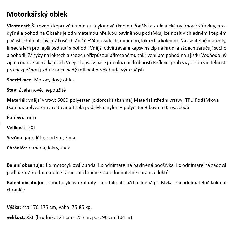Výborný vánoční dárek … kompletní motorkářský oblek. - 2