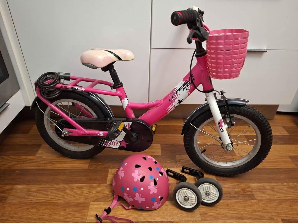 Dětské kolo vel.14 + helma a kolečka - 2