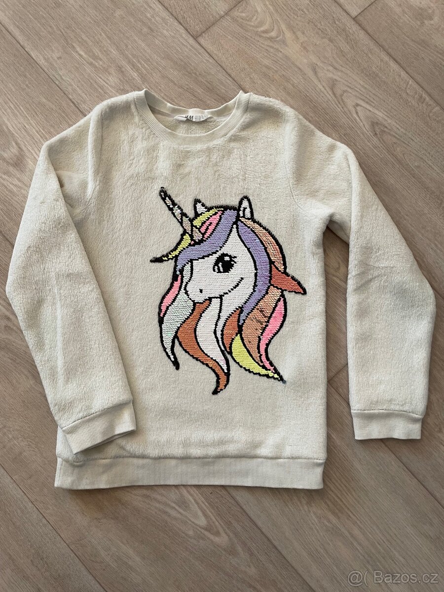 Dívčí mikina zn. H&M vel. 134/140 - 2