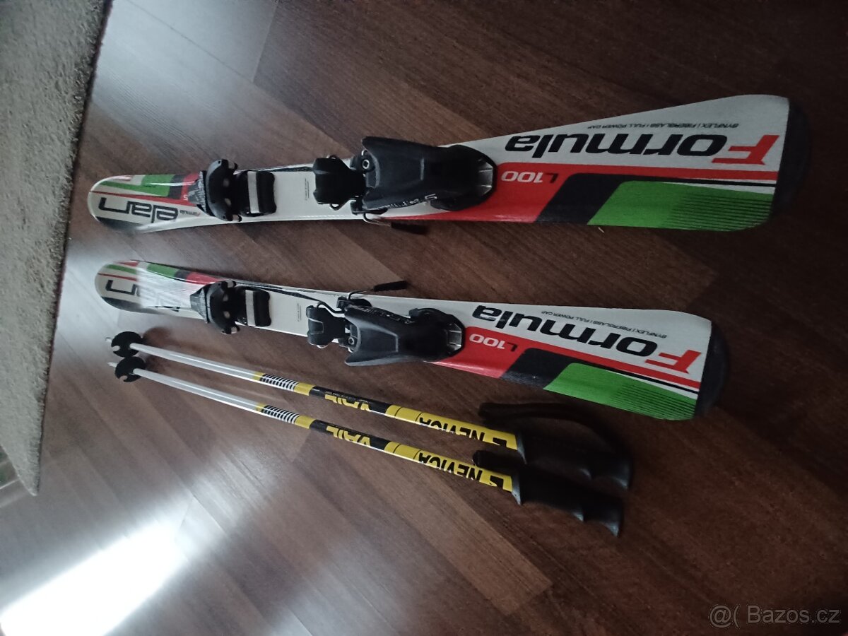 Lyže ELAN Formula 100cm+hůlky,2x přeskáče i helmou+ rukavice - 2