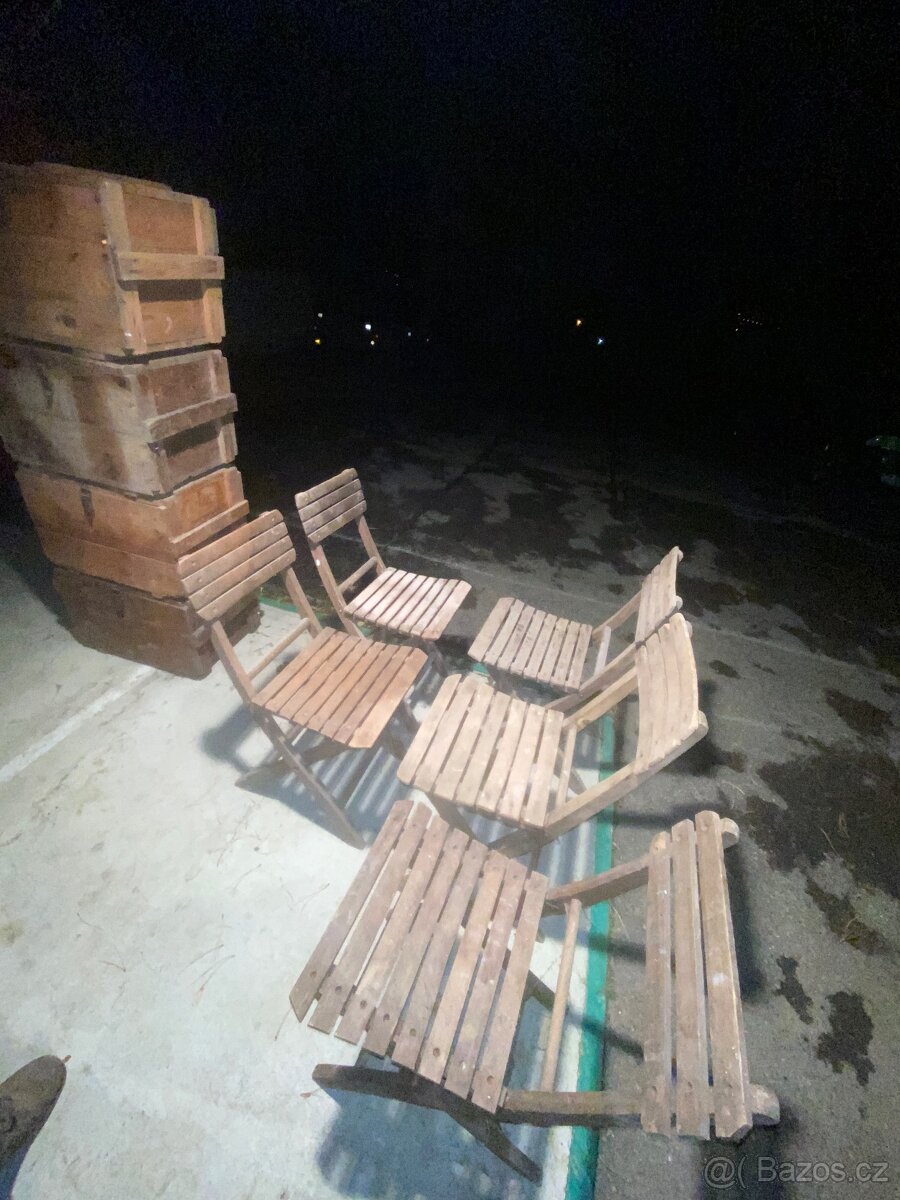 Dřevěné skládací židle - 2