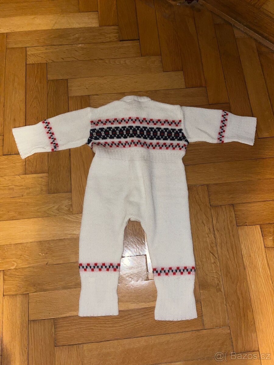 RETRO overal pletený dětský 70. léta - 2