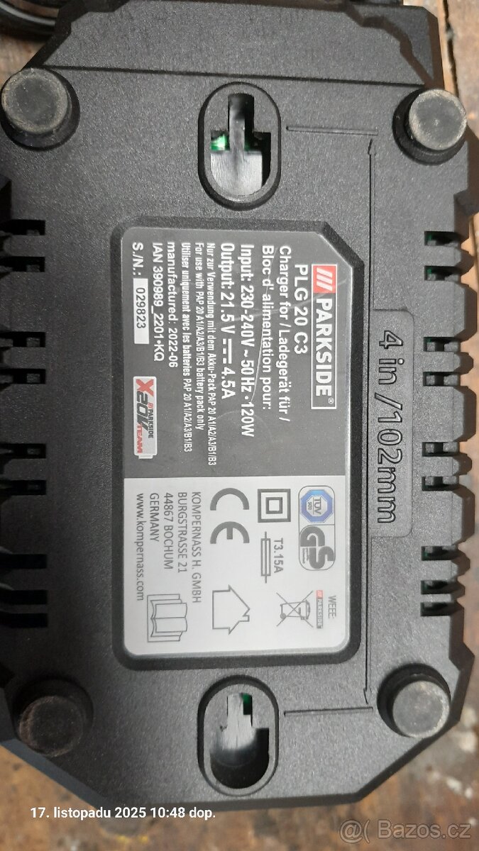 Krátce použitá nabíječka Parkside - 2