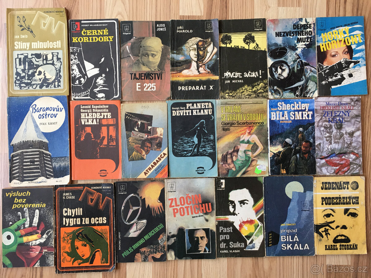 Knihy různé cca 50ks, detektivky Magnet Saturn atd. - 2