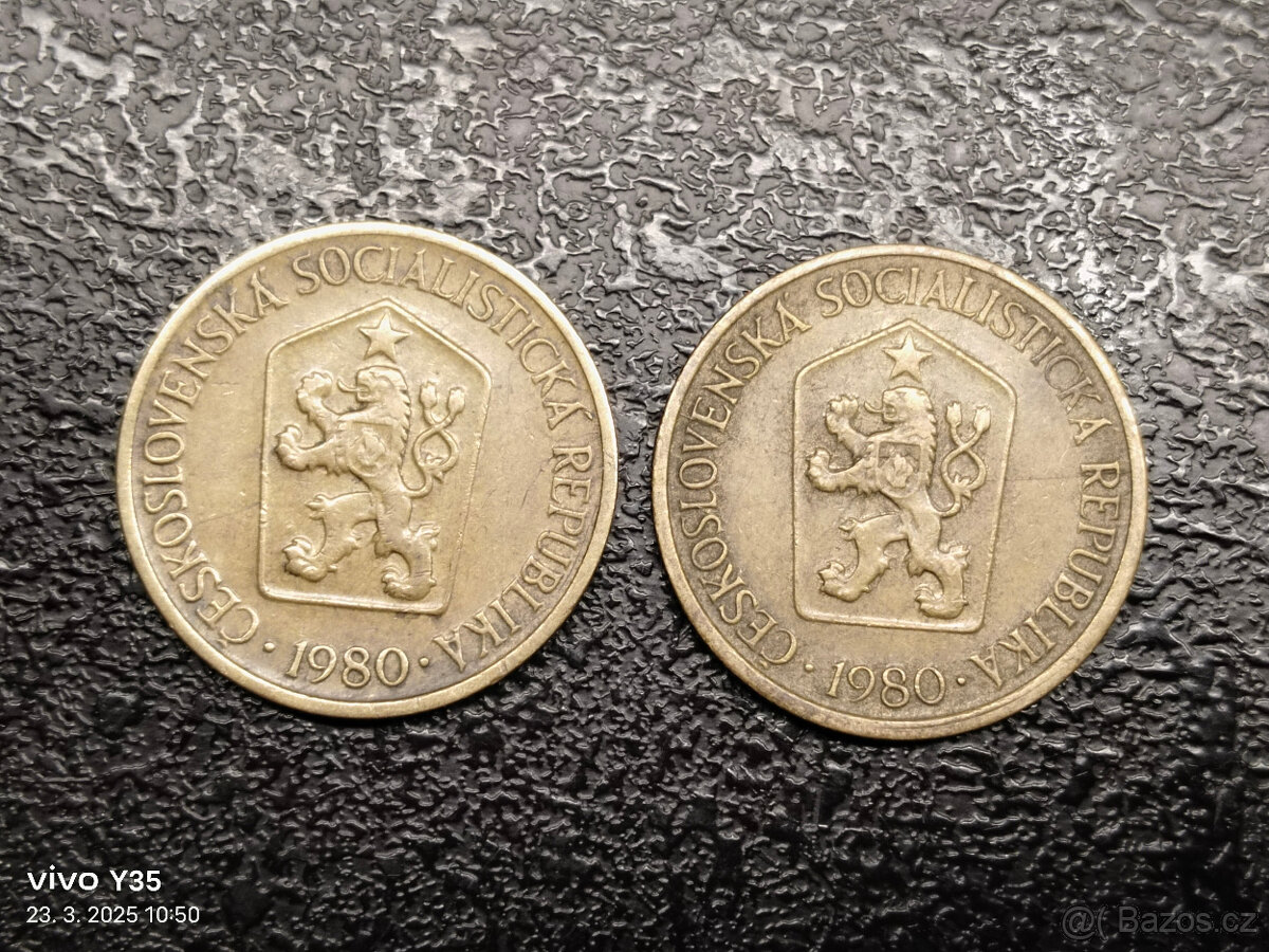 1 koruna 1980 obě varianty - 2