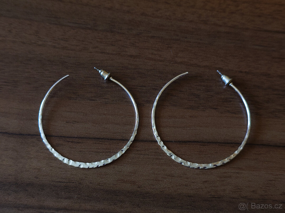 Náušnice stříbrné kruhy - 2