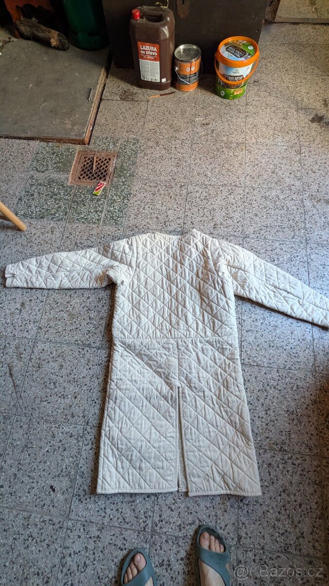 Dlouhý prošívaný gambeson (prošívanice), přírodní - 2