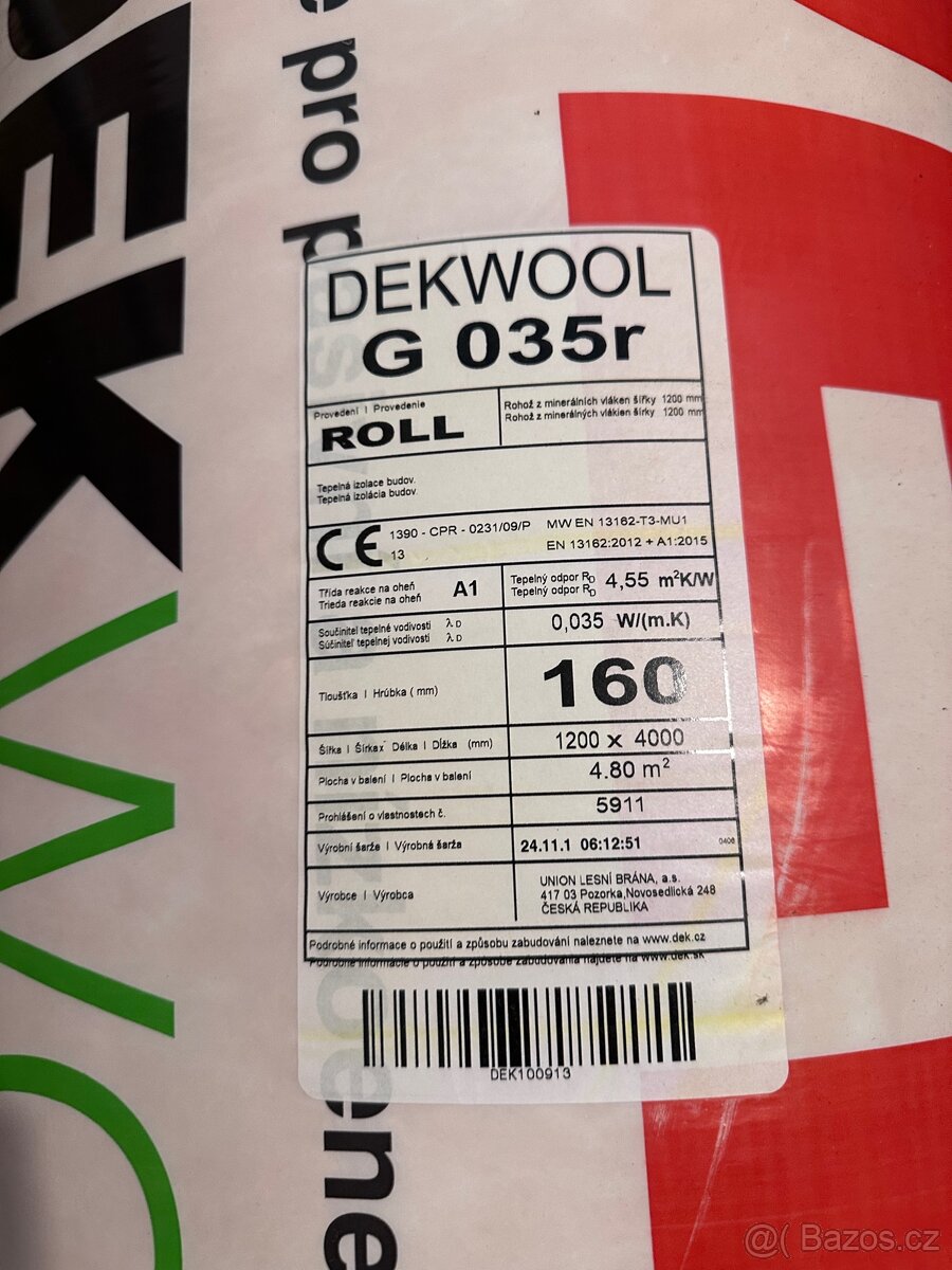 Tepelná izolace Dekwool 160mm - 2