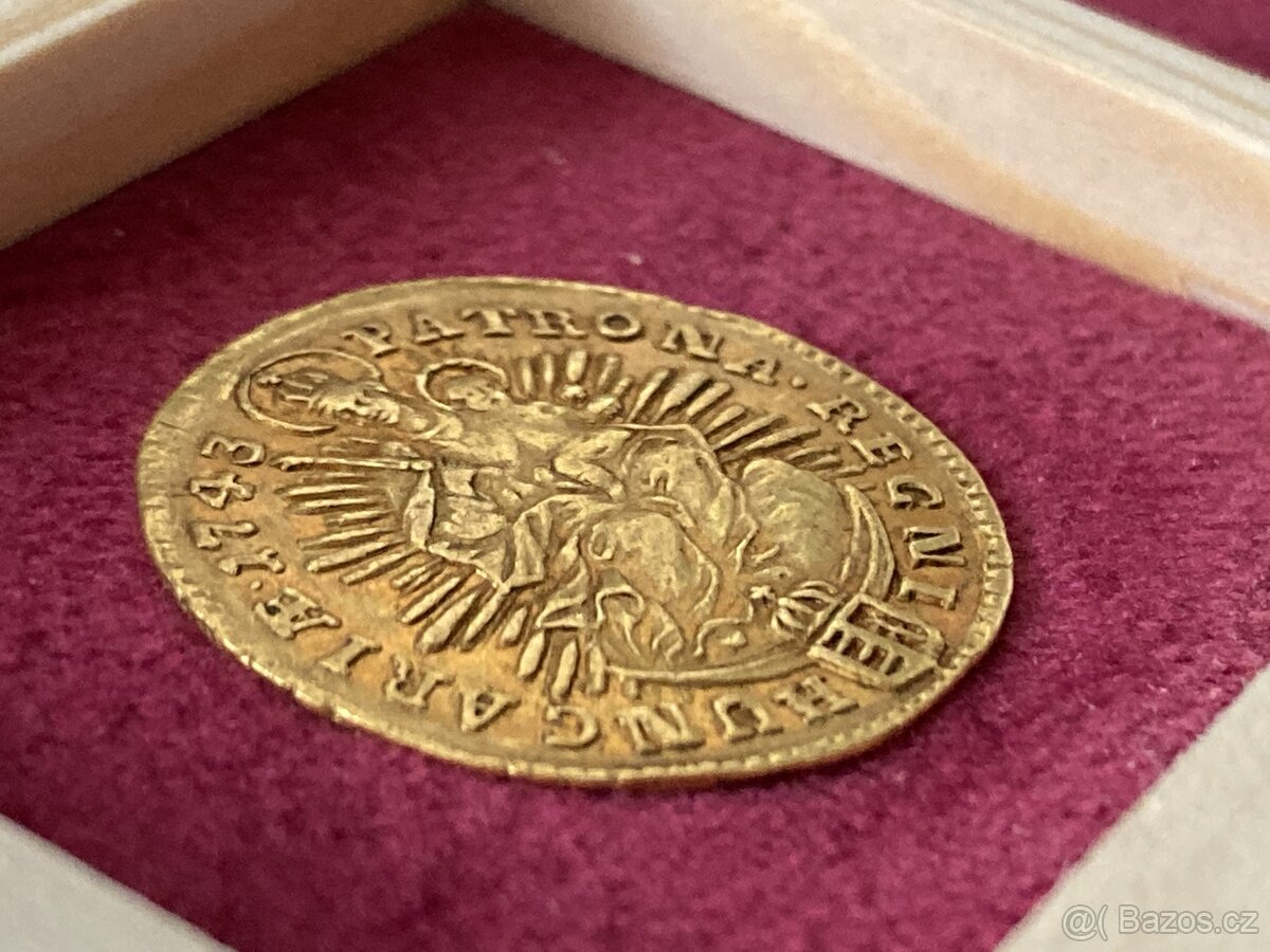Zlatý Dukát Marie Terezie 1743 KB vzácný a hledaný - 2