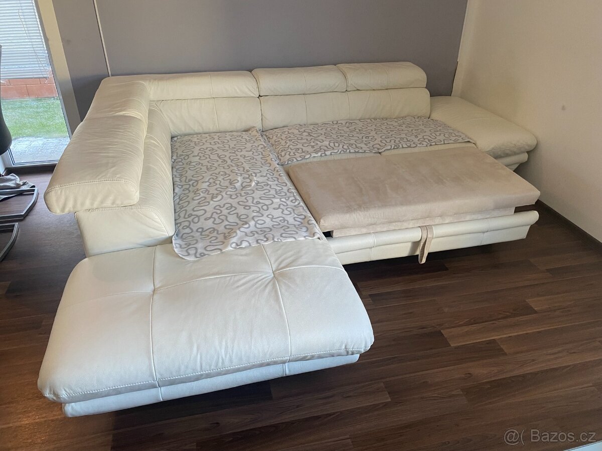 Kožená rohová sedačka – VELKÁ – LEVNĚ – SPĚCHÁ - 2