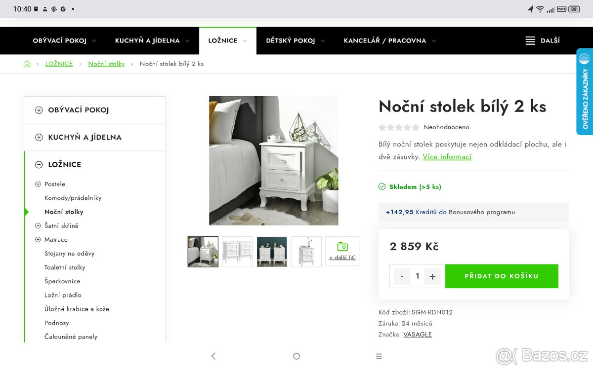 Noční stolek Tábor - 2