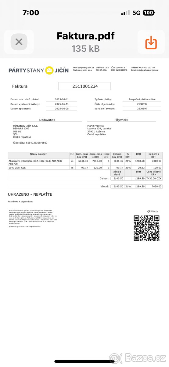 MEVA - Absorpční chladnička XCA-40G - 2