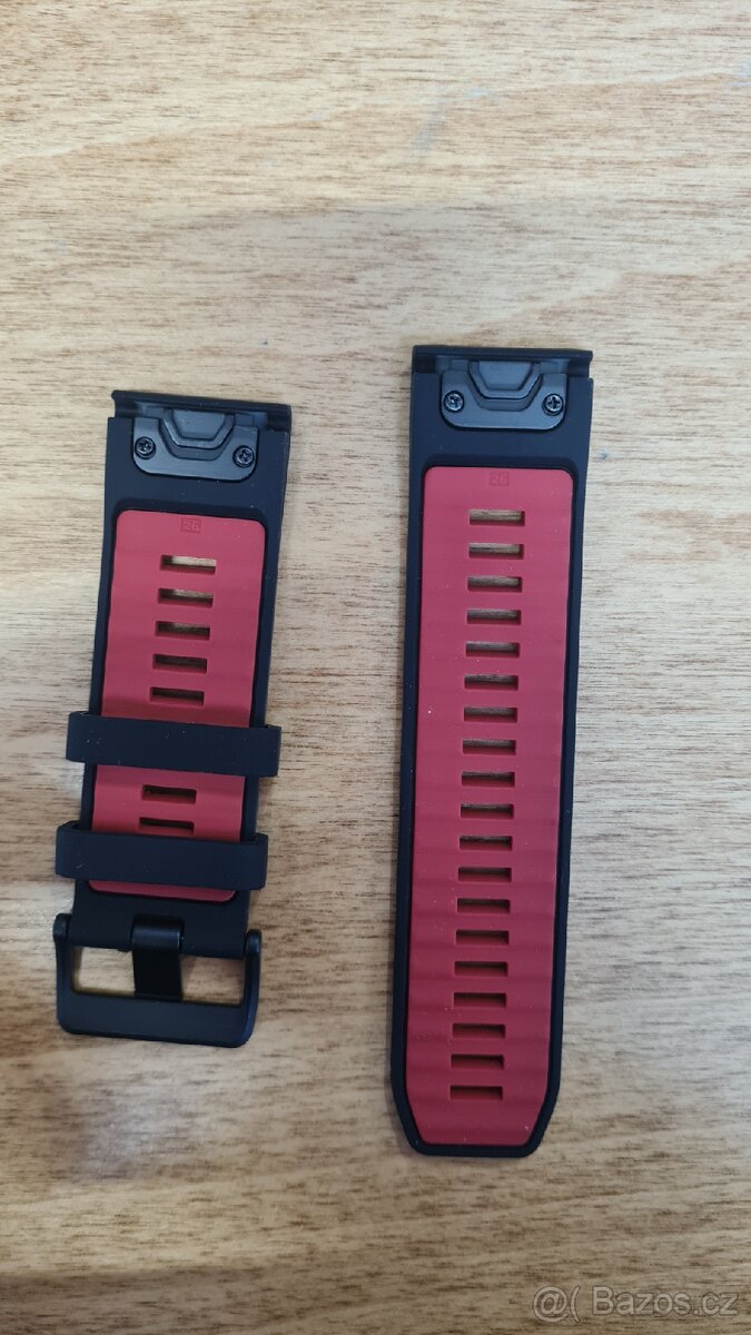 Fenix 8, 6x, 7x, tah, řemínek, pásek 26mm černo/červený - 2