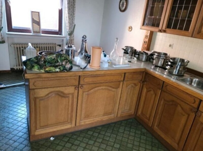 Rustikální dubová linka do U se spotřebiči,6236 - 2