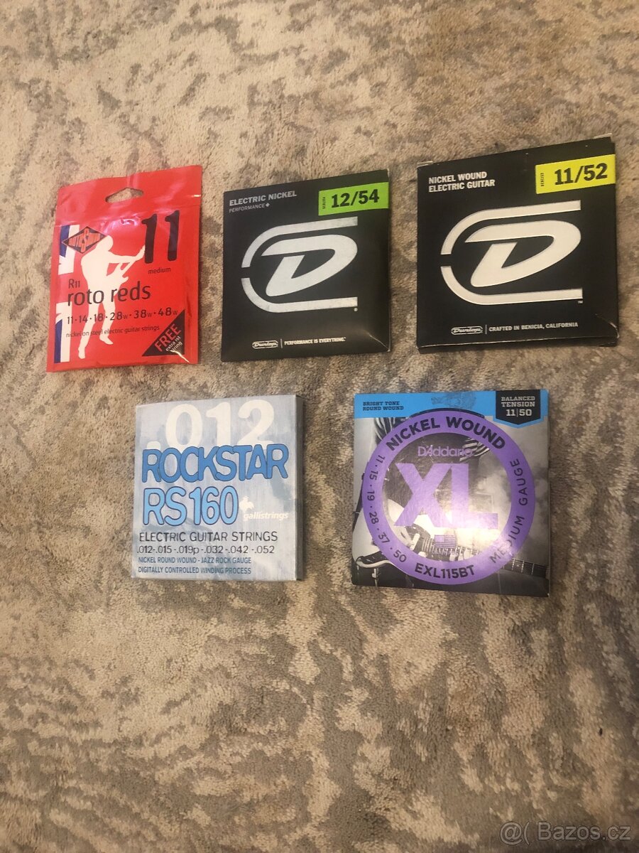 Prodám struny - elektrická kytara tvrdost .11 a .12 - 2