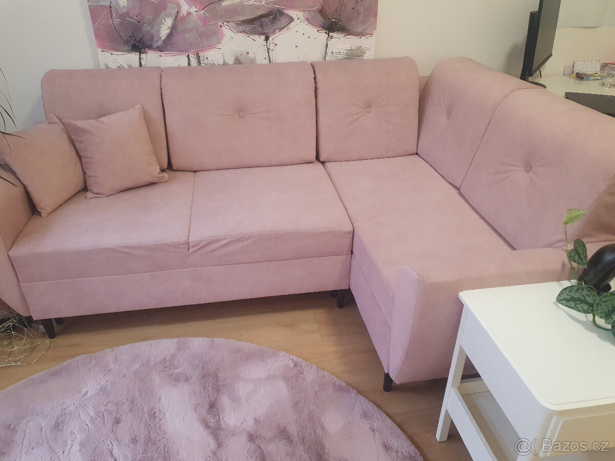 Rozkládací růžová sedačka - 2