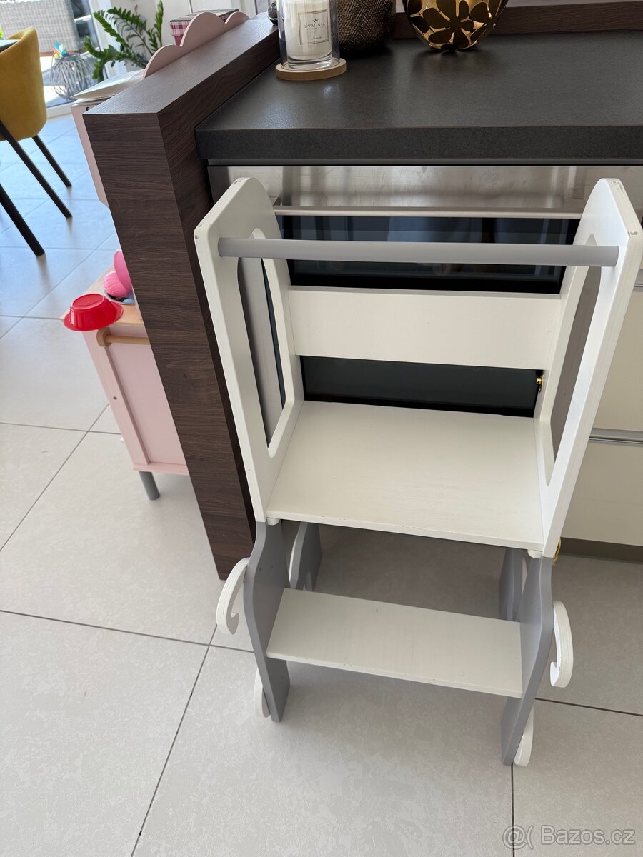 Šedo-bílá učící věž 2v1 - 2