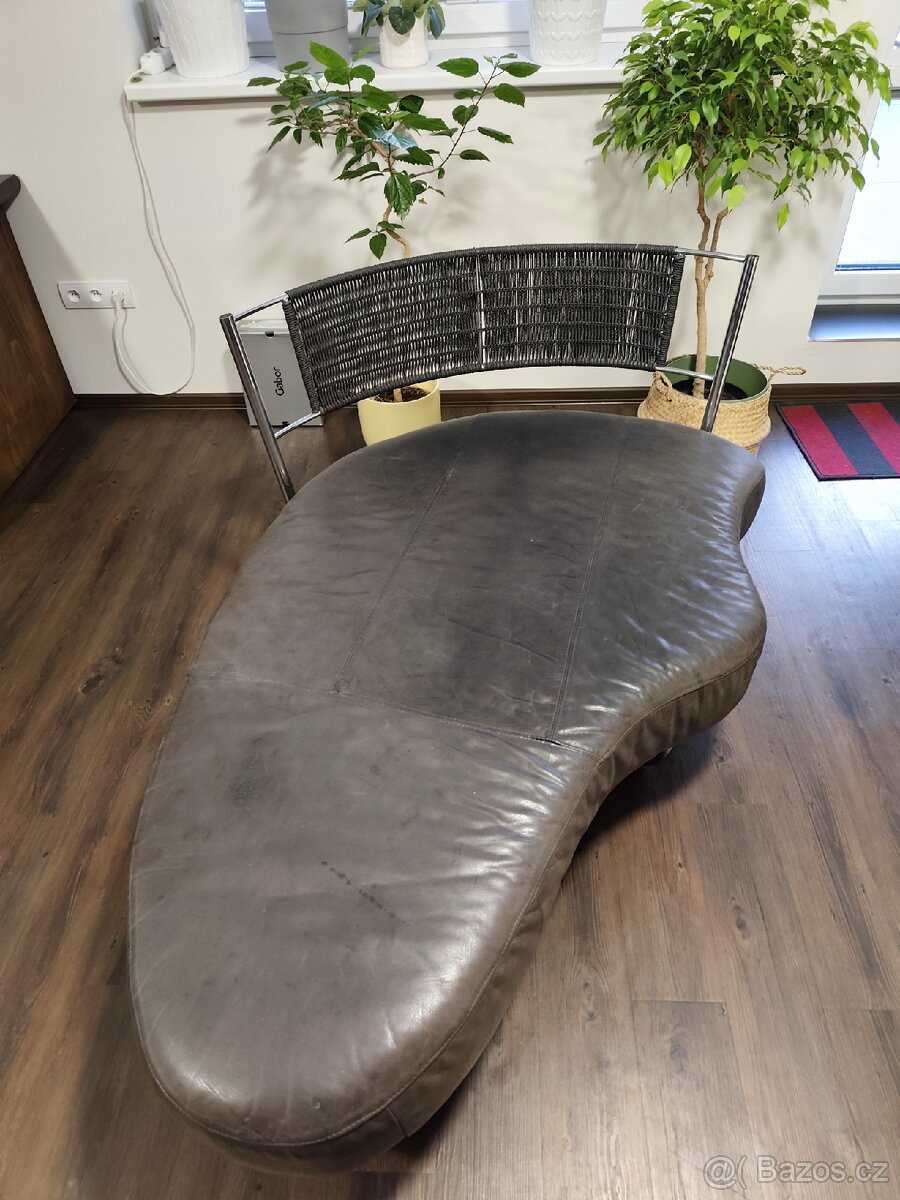 Kožená designová lenoška - 2