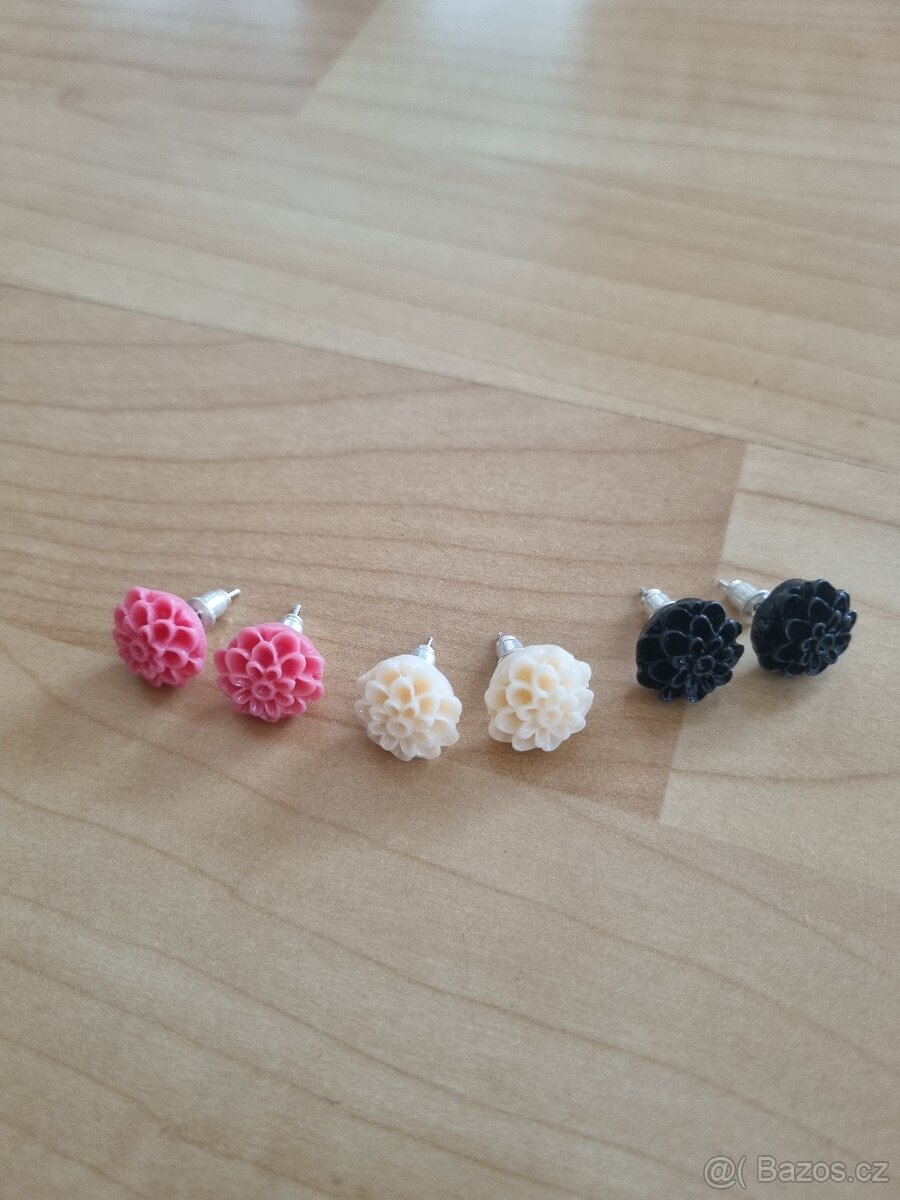 Set 3 párů kytičkových náušnic - 2